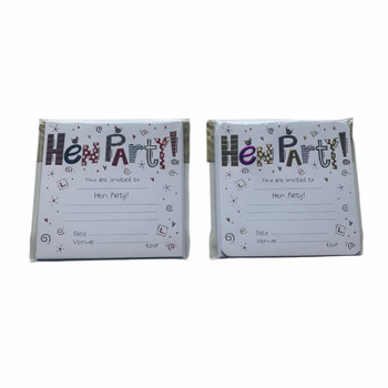 Pack of 10 Hen Party Invitations Sheets with Envelopes