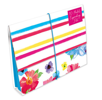 Floral Burst 10 Pocket Expanding File