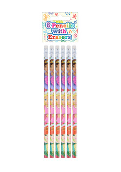 Pack of 6 Princess Pencils with Erasers Pack of 6 Princess Pencils with Erasers