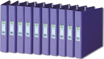 Pack of 10 A4 Purple 25mm Polypropylene 2 Ring Binders