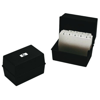Black Q-Connect Card Index Box 127 x 76mm Black Q-Connect Card Index Box 127 x 76mm