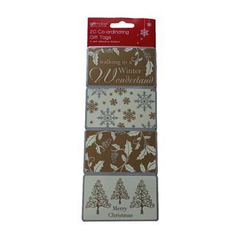 Pack of 20 Co-ordinating Christmas Gift Tags