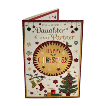 For Daughter and Partner Stockings And Presents Design Christmas Card For Daughter and Partner Stockings And Presents Design Christmas Card