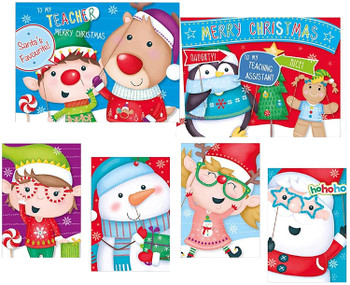 Pack of 32 Super Santa & Friends Design School Christmas Cards