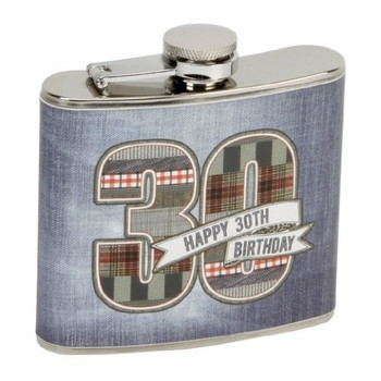 Laura Darrington Denim Collection 30th Birthday Hipflask (LD12430)