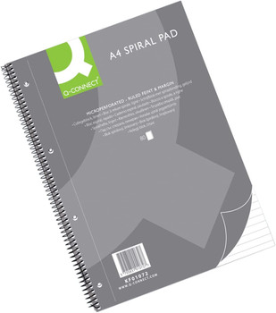 Pack of 5 160 Pages A4 Ruled Margin Spiral Soft Cover Notebooks