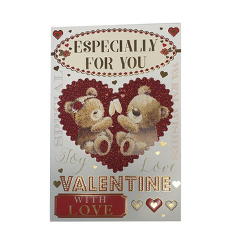Especially For You Cheers Teddies Design Open Valentine's Day Card