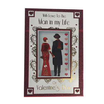 With Love To The Man In My Life Couple Holding Hands Design Valentine's Day Card