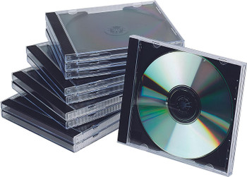 Pack of 10 Black /Clear CD Jewel Cases