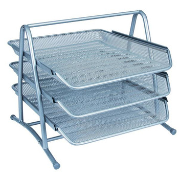 Q-Connect 3 Tier Letter Silver Tray 