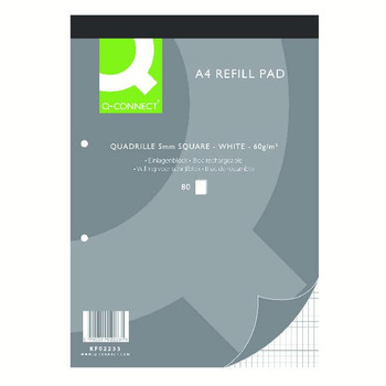 Pack of 10 160 Pages A4 Quadrille Ruled Headbound Refill Pads