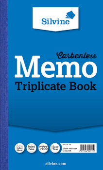 Carbonless Triplicate Memo Book 8.25"x5" (210 x 127mm)