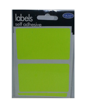 Pack of 8 50mm x 80mm Fluorescent Yellow Self Adhesive Rectangular Labels (C548)