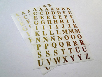 Pack Of 5 - 10mm 140 Gold A-Z Letters Ivy Self Adhesive Sticky Labels