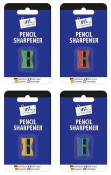 Q-Connect Plastic Pencil Sharpener Single Hole Assorted (Pack of