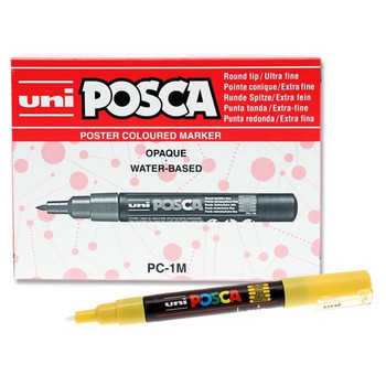 Yellow Uni Posca PC-1M 0.7mm Bullet Tip Permanent Marker Pen