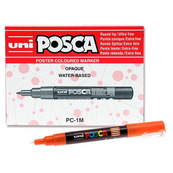 Orange Uni Posca PC-1M 0.7mm Bullet Tip Permanent Marker Pen