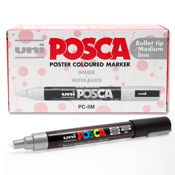 Silver Uni Posca Pc-5M Medium Bullet Tip Permanent Marker