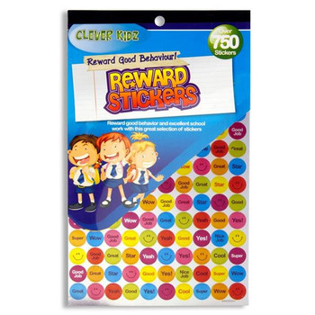 Pack of 750+ Reward Stickers by Clever Kidz