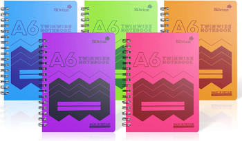 A6 160 Pages Twin Wire Notebook with Durable Wipe Clean Cover