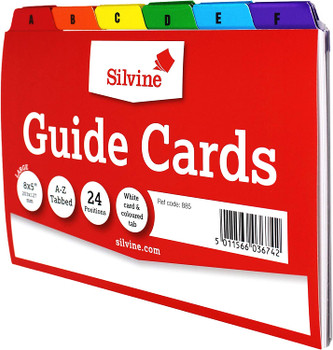 White Cards And Coloured Tab A-Z Guide Cards 203 x 127mm (8"x5") White Cards And Coloured Tab A-Z Guide Cards 203 x 127mm (8"x5")