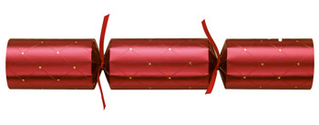 Pack of 50 12" Red & Gold Embossed Christmas Crackers