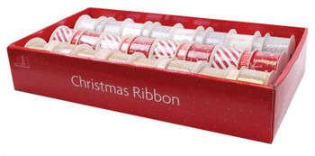 Pack of 3 Types Single Colour Luxury Christmas Ribbon Spools