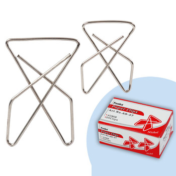 Pack of 50 Nickel Ideal Butterfly Shape 40mm Paper Clips