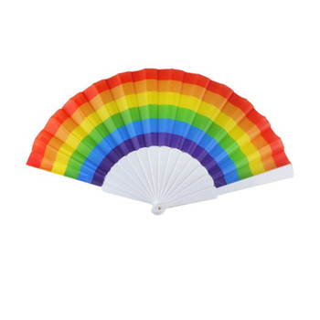 Pride 23cm Folding Fan with Rainbow Plastic Handle Pride 23cm Folding Fan with Rainbow Plastic Handle