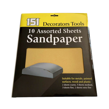 Pack of 10 Assorted Sheets Sandpaper