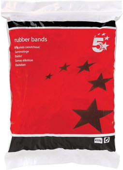 5 Star Rubber Bands No38 152x3mm 454g Bag