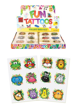 48 x Pack of 12 Assorted Design 4cm Mini Jungle Temporary Tattoos 48 x Pack of 12 Assorted Design 4cm Mini Jungle Temporary Tattoos