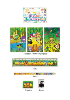 5 Pieces Jungle Stationery Set 5 Pieces Jungle Stationery Set