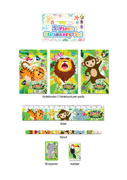 5 Pieces Jungle Stationery Set 5 Pieces Jungle Stationery Set