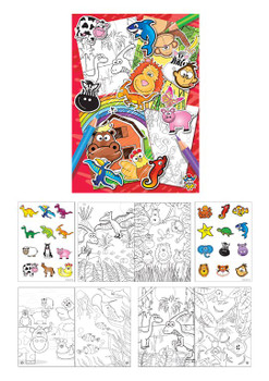 Pack of 48 Mini Fun Sticker and Colouring Books
