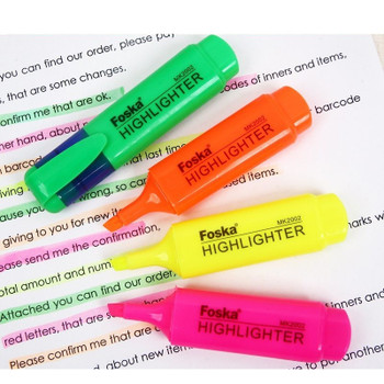 Pack of 10 Blue Coloured Highlighter Pens - Chisel Tip