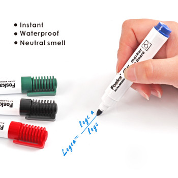 Pack of 12 Black Whiteboard Marker Pens - Bullet Point