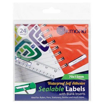 12 X Pack of 24 70x15mm Waterproof Self Adhesive Sealable Labels by Ormond