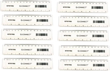 Pack of 10 Acrylic Shatter Resistant Clear Rulers 15cm 