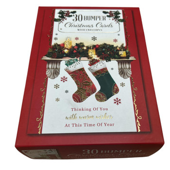 Box of 30 Bumper Traditional Christmas Cards with Envelopes Box of 30 Bumper Traditional Christmas Cards with Envelopes