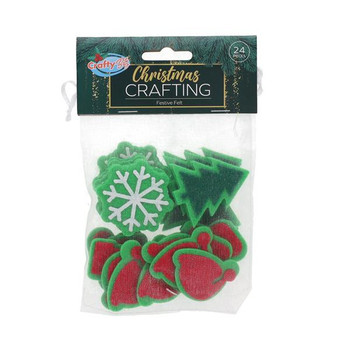 Pack of 24 Christmas Festive Felt Crafting by Crafty Bitz