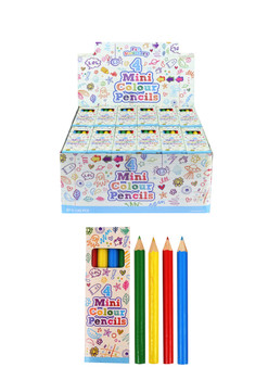 120 X Pack of 4 8.5cm Mini Colouring Pencils 120 X Pack of 4 8.5cm Mini Colouring Pencils