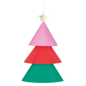 Vibrant Christmas Paper Tree Chandelier Decoration