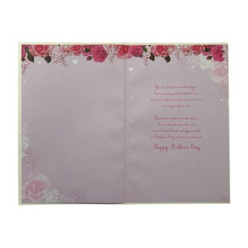 Beautiful Roses Floral Design Pink Mother's Day Card