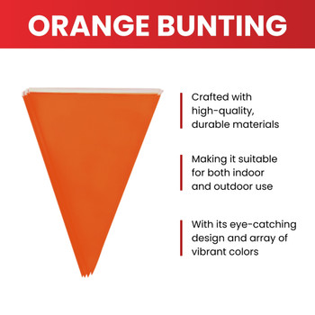 Orange Bunting 10m with 20 Pennants Orange Bunting 10m with 20 Pennants
