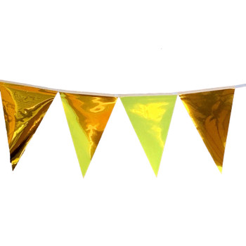 Metallic Gold Bunting 10m with 20 Pennants