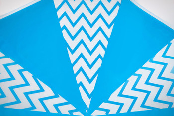 Blue and White Pattern Bunting 10m with 20 Pennants