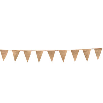 Plain Hessian Flags Withtwine String Bunting 3m with 14 Flags