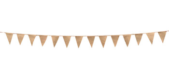 Plain Hessian Flags Withtwine String Bunting 3m with 14 Flags