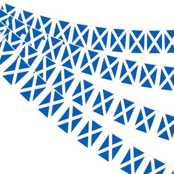 Scotland Rectangle Bunting 10m with 20 Flags - Scottish Saltire Party Decorations for Football Tournaments, Sporting Events, Match Day Celebrations, Indoor & Outdoor Use